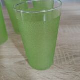4 vintage green granita glasses