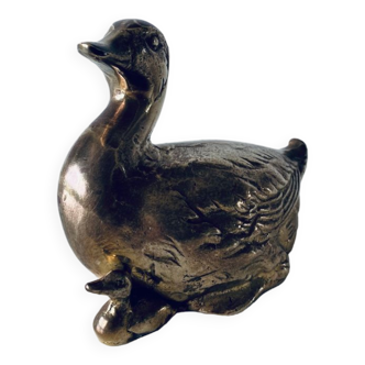 Duck with its vintage brass duckling