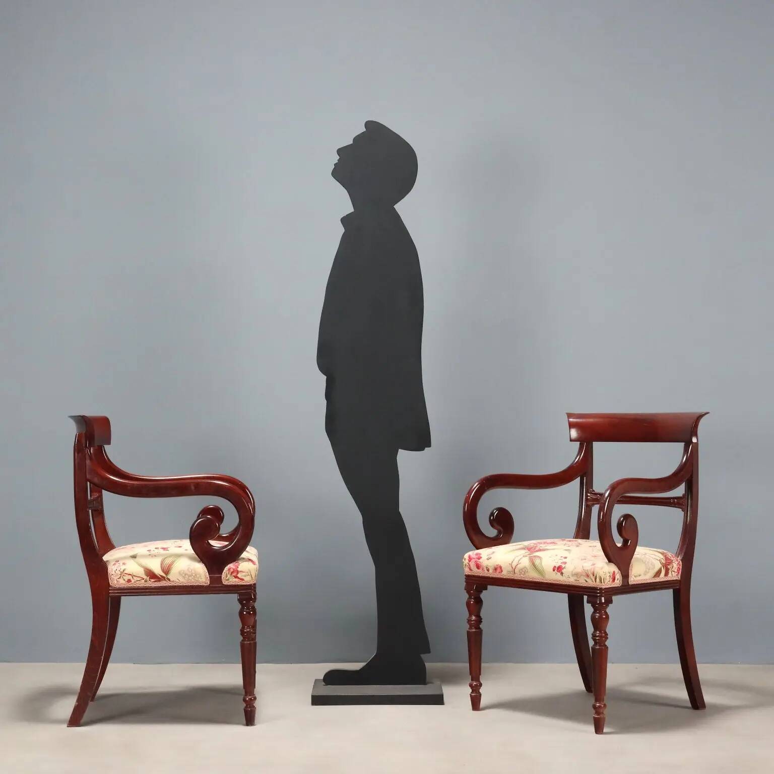 Antique Louis-Philippe armchairs in painted beech, 20th century