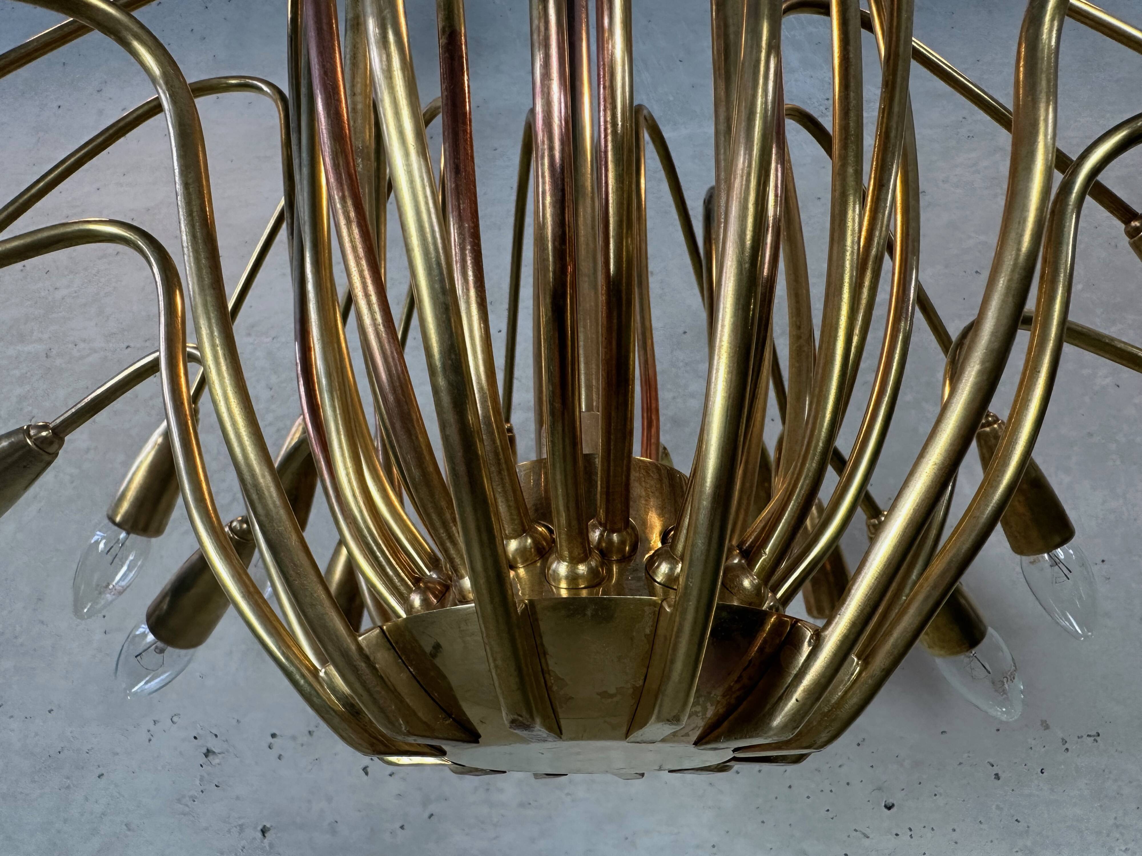 Vintage brass Italian sputnik chandelier