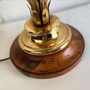 LAMPE DE TABLE HAUTE VINTAGE AVEC PALMIERS "DORÉS", STYLE HANS KÖGL