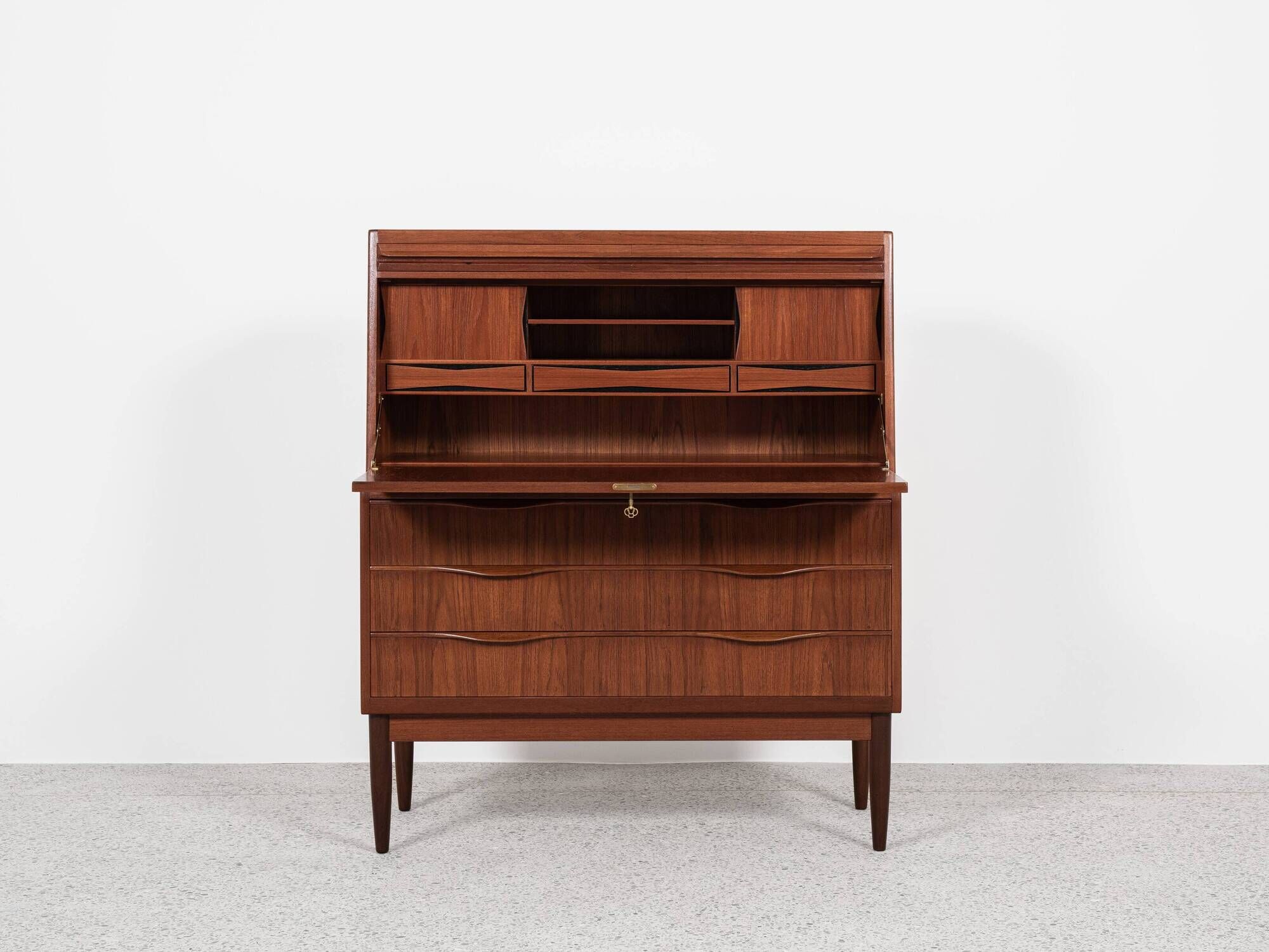Danish Midcentury secretaire in teak by Erling Torvits for Klim Møbelfabrik