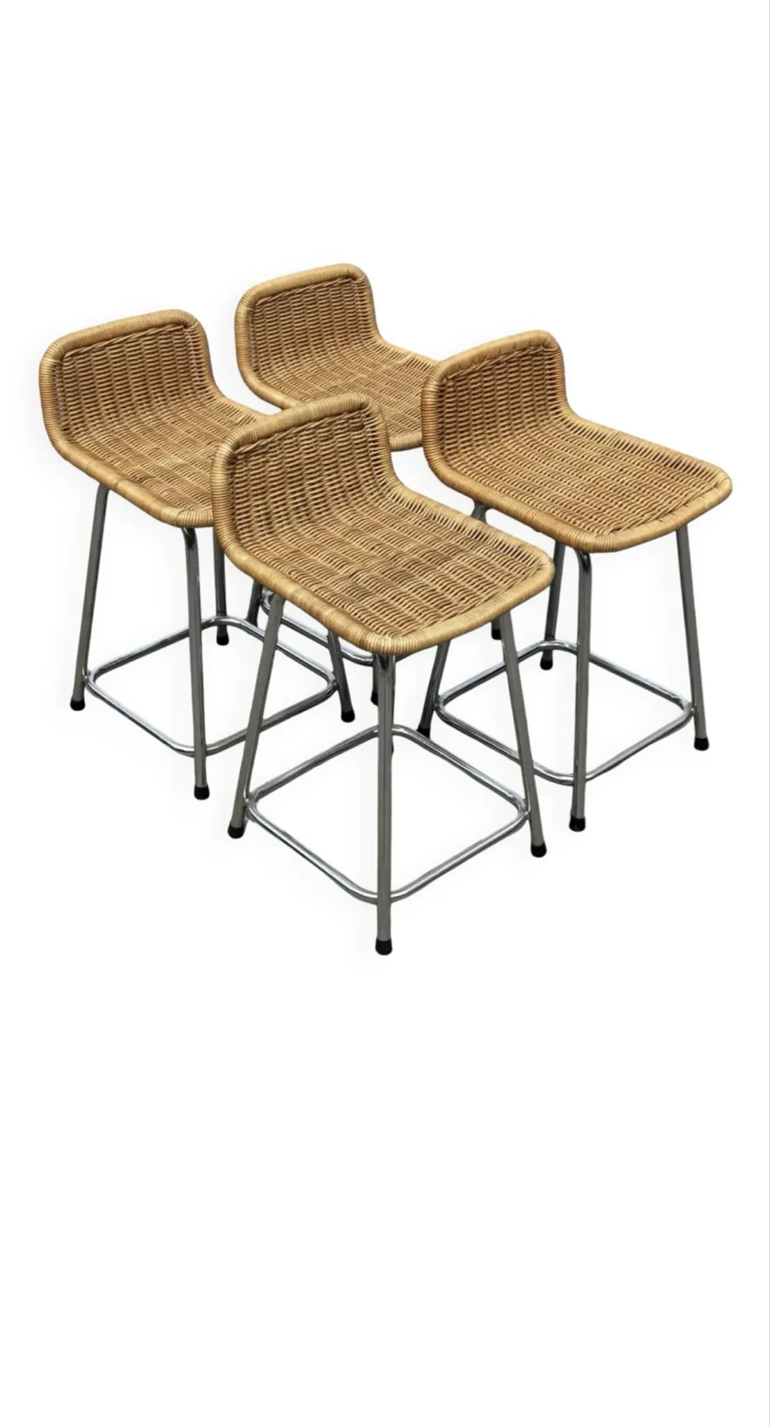 Set of 4 vintage bar stools by Dirk Van Sliedregt Rohe Noordwo
