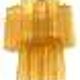 Handcrafted Flush Mount in Gold with Amber Murano Glass by Simoeng