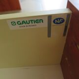 Elegant, functional Gautier desk - Large drop-leaf top - 2 drawers - Sliding shelf - 1990s
