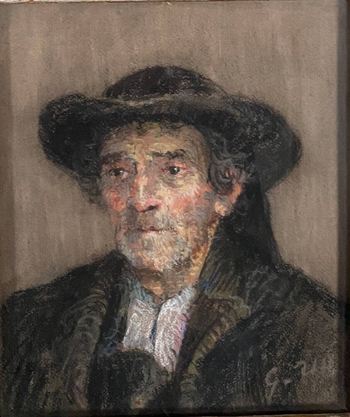 Pastel representing a Breton by G. Rio 1920 limed frame