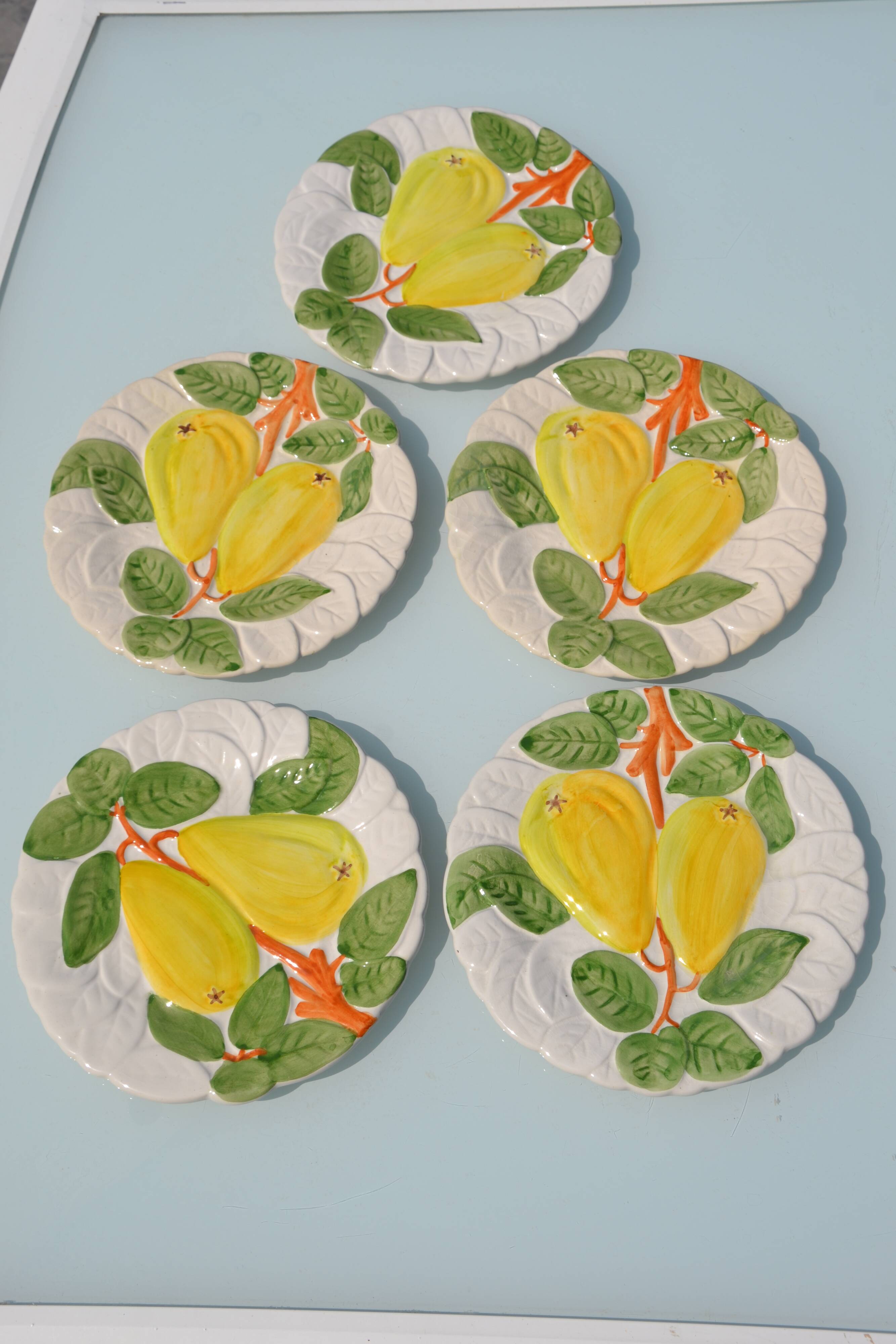 Dessert plates "lemon" in slipware