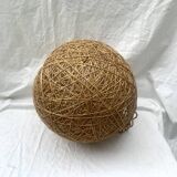 Vintage rope and rattan ball pendant light - 36 cm