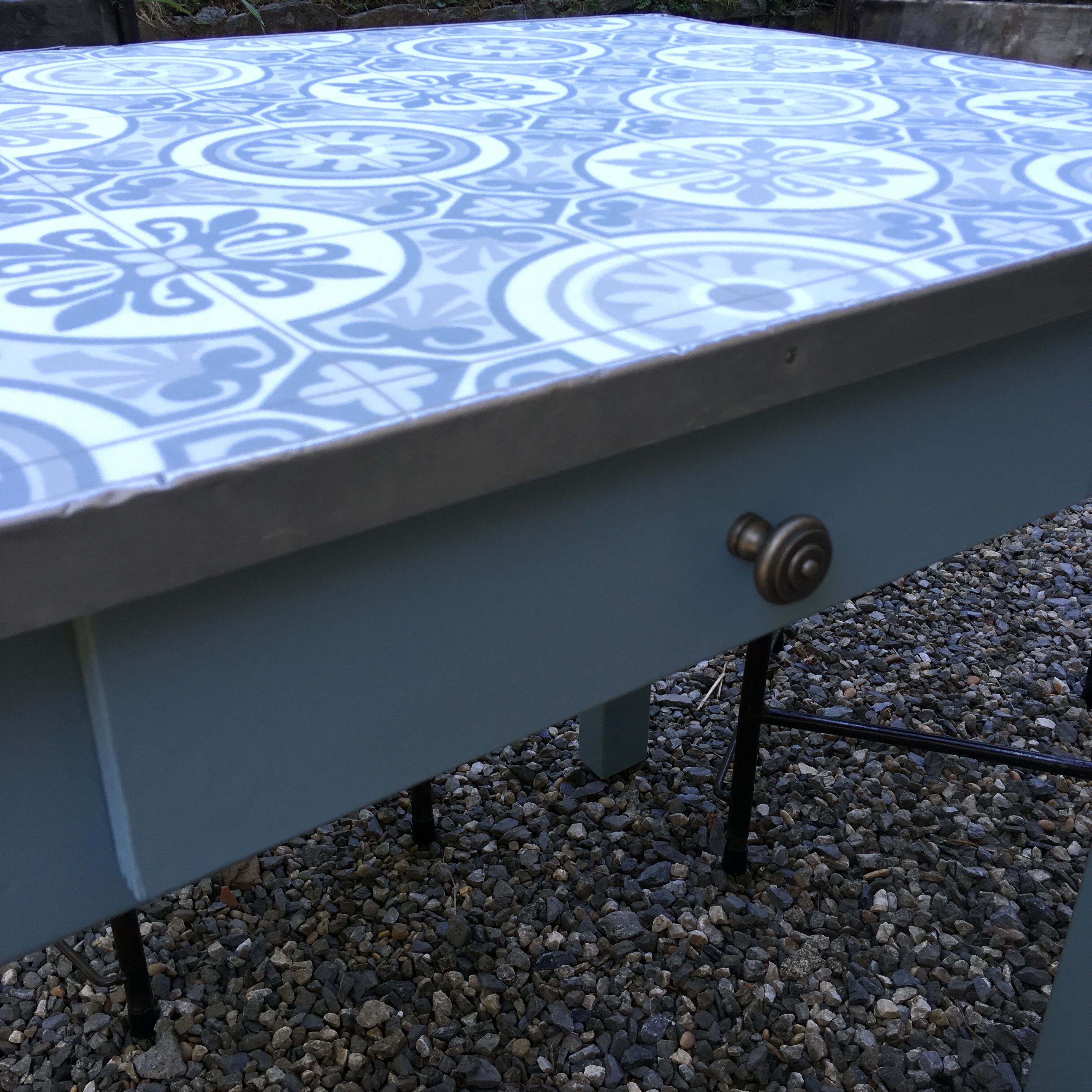 Restored wooden kitchen table