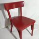Paire de chaise ancienne Baumann bois rouge assise enfants vintage