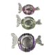 3 murano glass candy candle holders