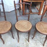 Set of 3 quality canned chairs of FISHEL brand