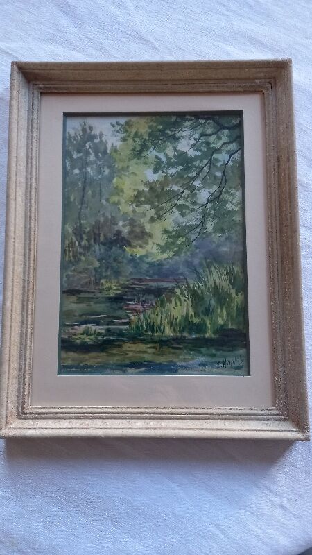 Old painting, auarelle undergrowth