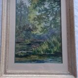 Old painting, auarelle undergrowth