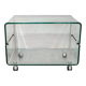 Glass coffee table on wheels