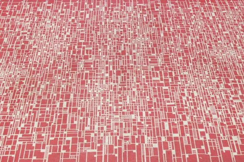 Tapis géométrique moderniste, milieu du siècle, années 1960