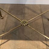 Table d'appoint en laiton et cuir