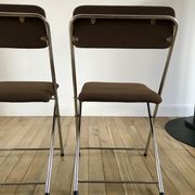 Pair of folding chairs eyrel made in france 1970s