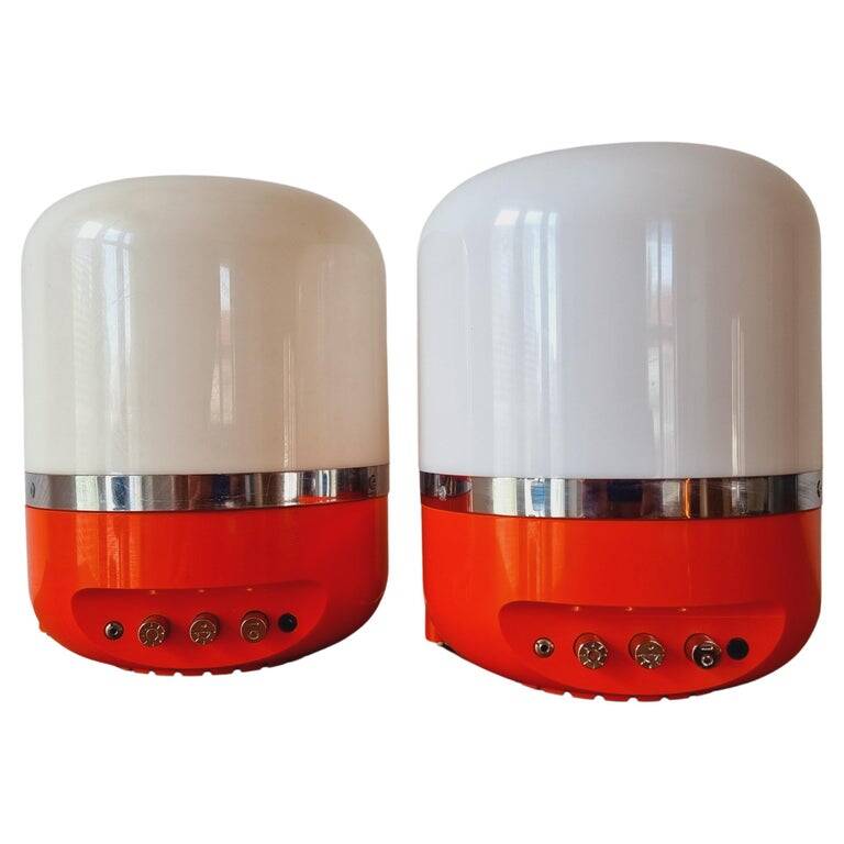 Two Midcentury Table Lamps, Space Age, Adriano Rampoldi, Italy, 1970s