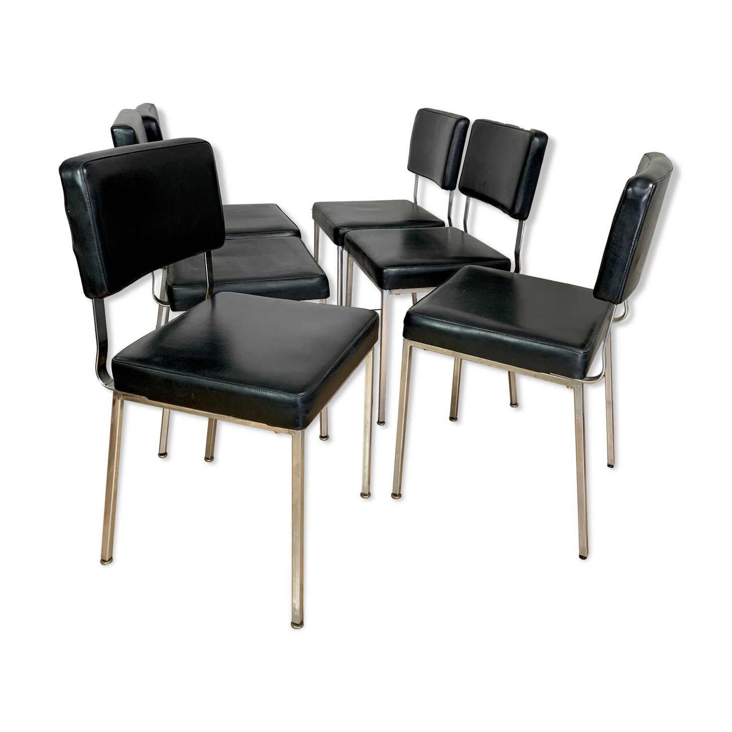 Série de 6 chaises de bureau vintage 1970