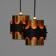 Pair of brass colored pendant lights by Werner Schou for Coronell Electro, Denmark 1960s