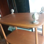 Table desserte bar roulante en orme massif par ercol angleterre vers 1960