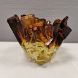 Glass bowl designed by Pertti Santalahti for Humppila Glas Finland 1960-170s.