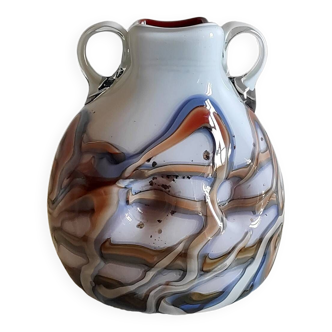 Vase pâte de verre style Opaline de Florence