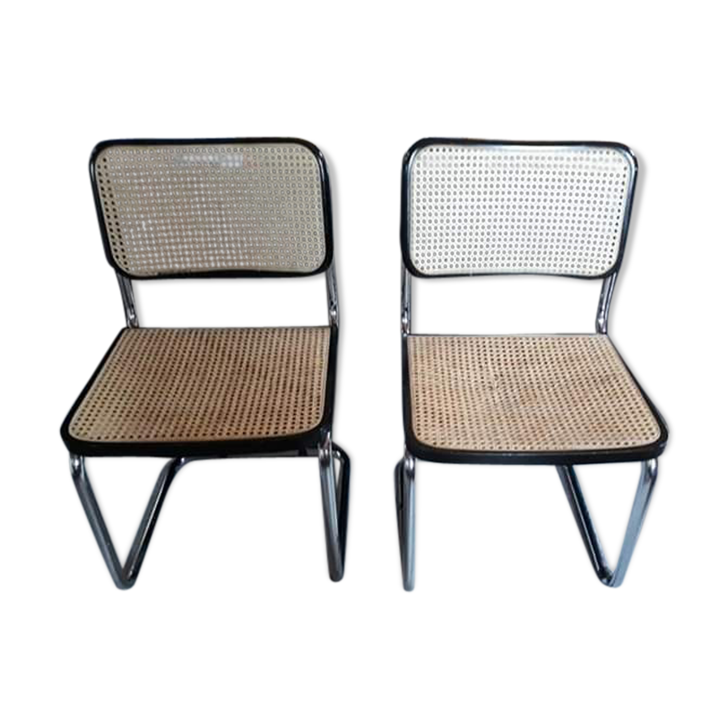 Paire de chaises B32 cesca par Marcel Breuer made in Italy