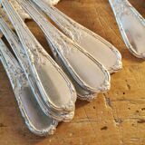 Ercuis 12 antique silver plated metal forks 1910