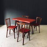 French Reconstruction Bistro Chairs from Baumann, 1950s, Set of 8