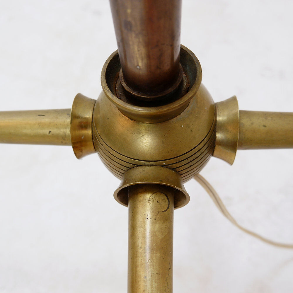 Metal and brass tripod floor lamp in Hollywood Regency style – 1950s