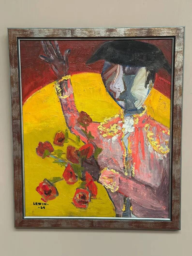 Original Swedish Oil on Canvas - "Matador" by Gösta Lewin (1920–2016)
