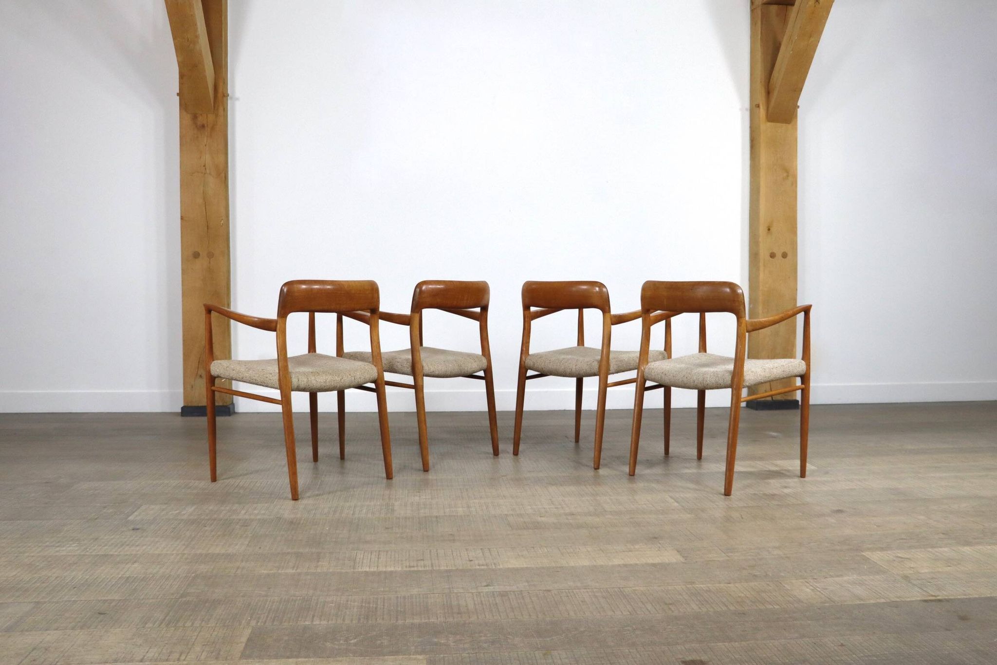 Set Of 4 Model 56 Dining Chairs In Oak By Niels Otto Møller, 1960s