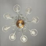 Lustre en verre de murano incolore 8 bras de lumière vers 1890