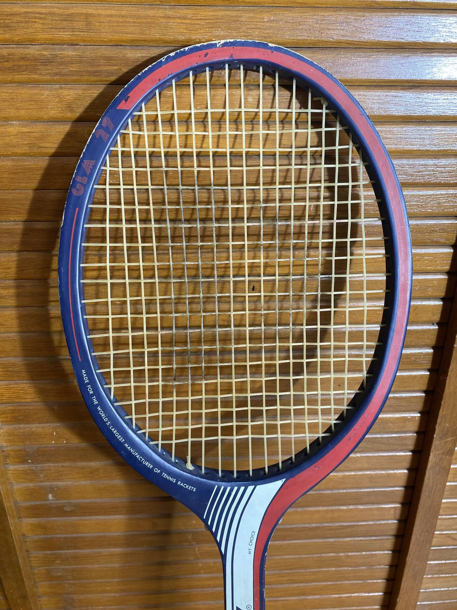 Vintage DONNAY GLM 27 Wooden Tennis Racket + Sports Cover #E2