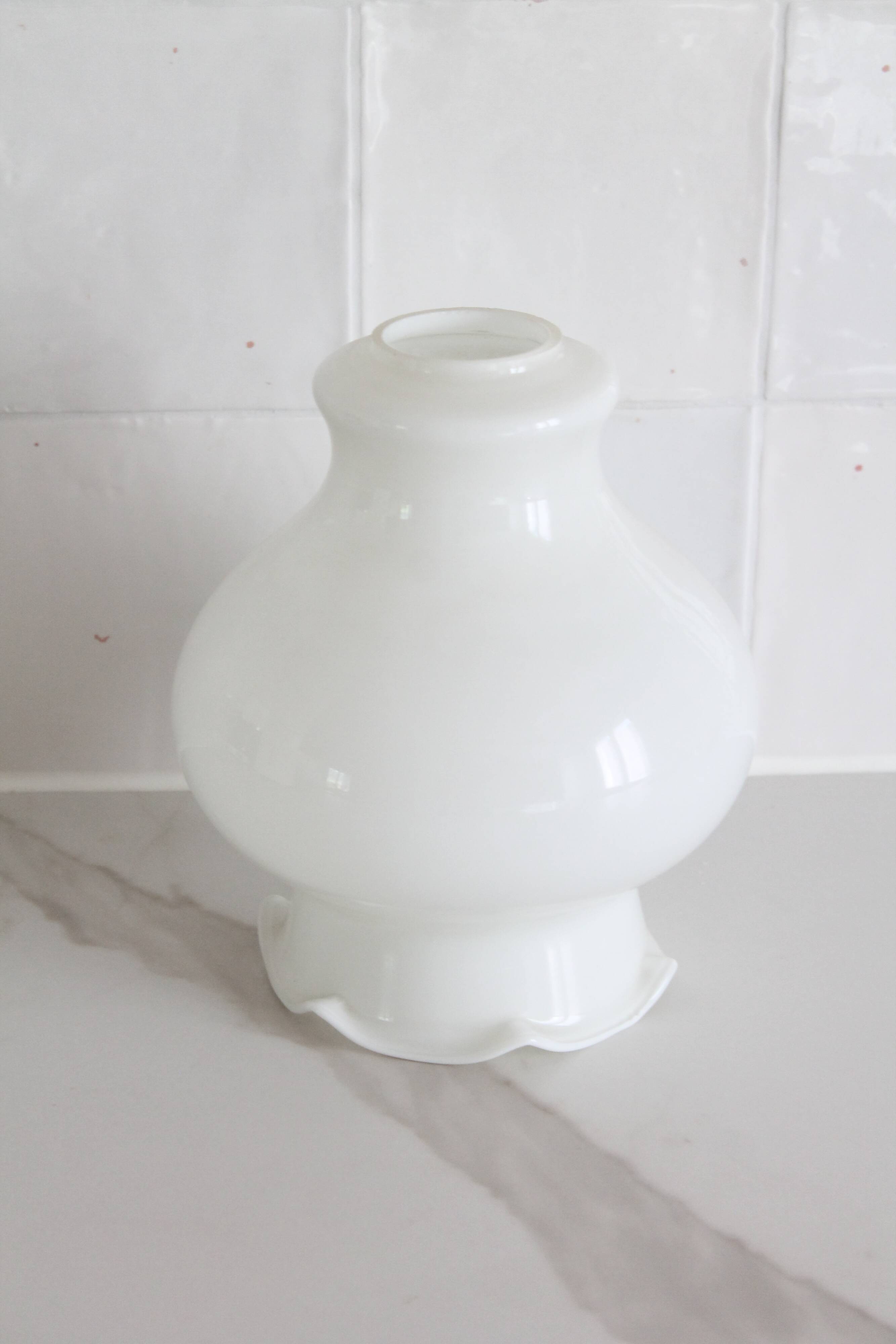 Vintage white opaline glass lampshade 19.5 cm, 4467