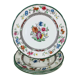 4 flat plates Spode Chinese Rose English