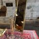 Dressing table and matching psyche in gold metal and glass 70