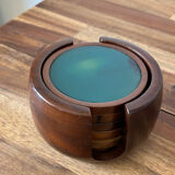 Green agate coasters 80s