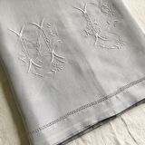 Antique sheet in pure linen yarn dyed in rain gray