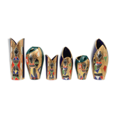 Set of six vases from Sesto di Fiamma, Italy, 1950s.