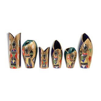 Set of six vases from Sesto di Fiamma, Italy, 1950s.
