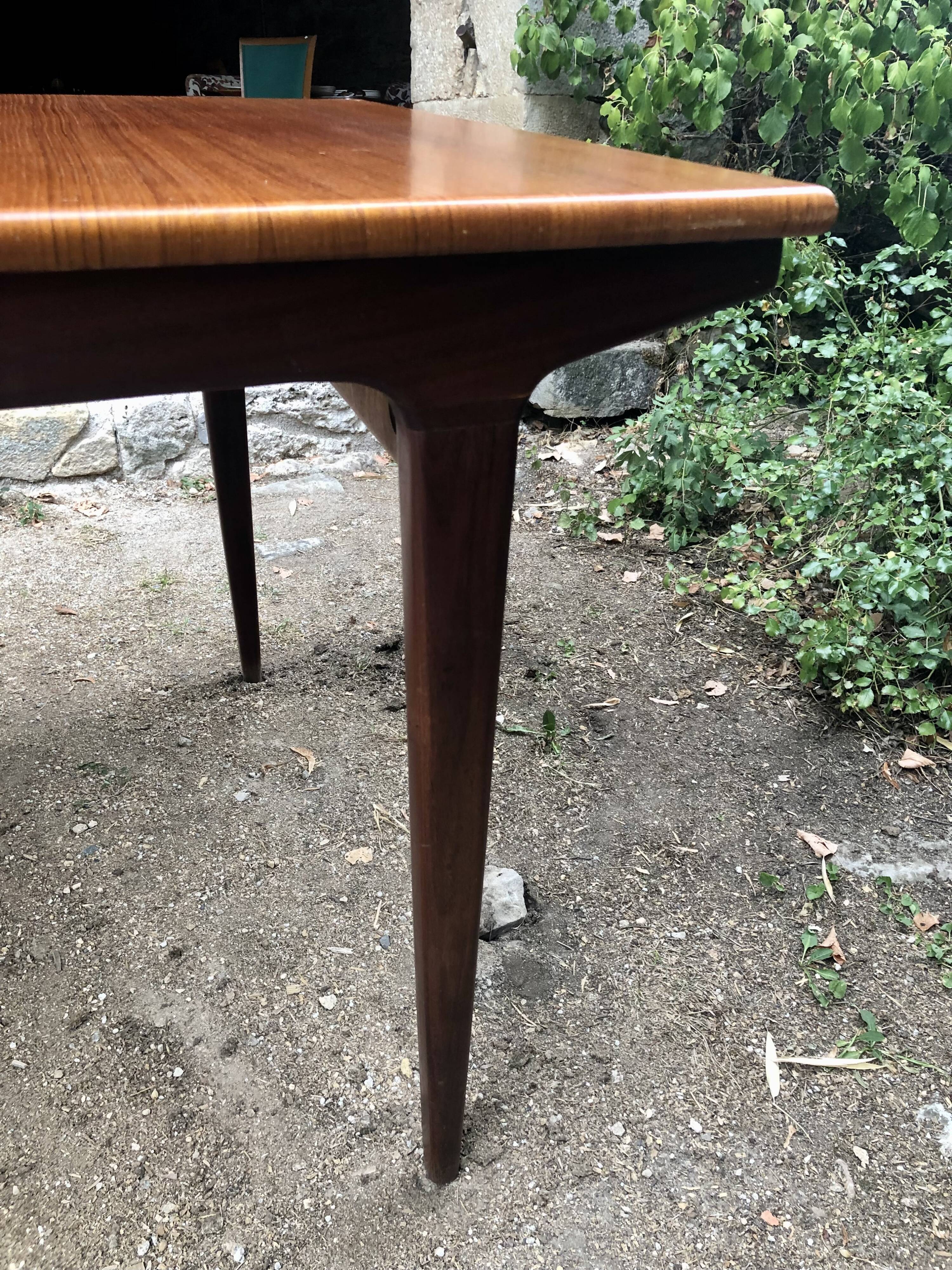 Teak table and exotic wood made in France