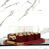 Hollywood Regency Glasses and Tray Set by Hans Turnwald, 1970s, Set of 7