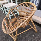 Vintage rattan armchair, 1960