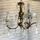 Vintage metal and crystal pendant chandelier, early 20th century.