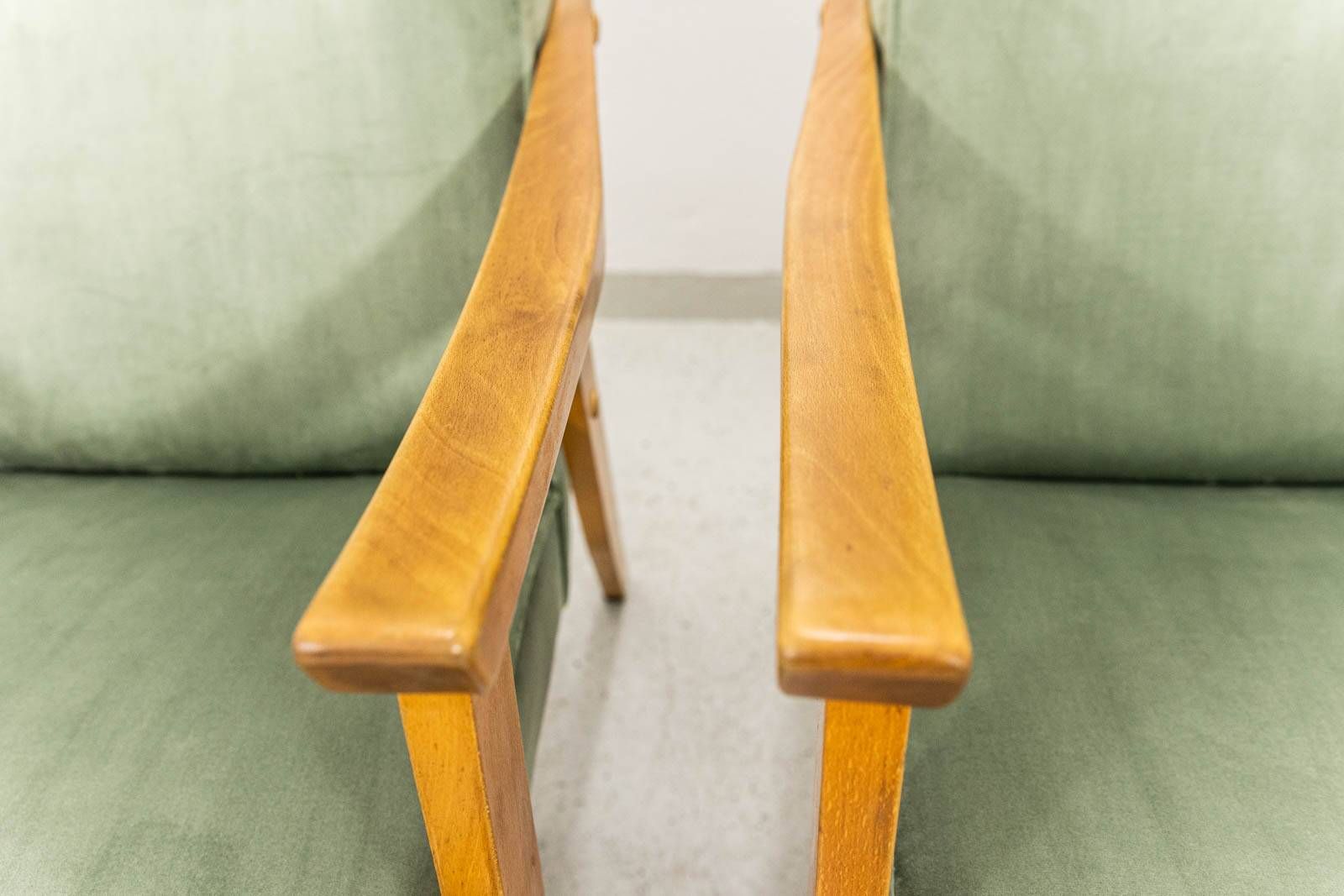 Chaises vintage par Edmund Homa Gfm 18, Pologne, années 1960, ensemble de 2