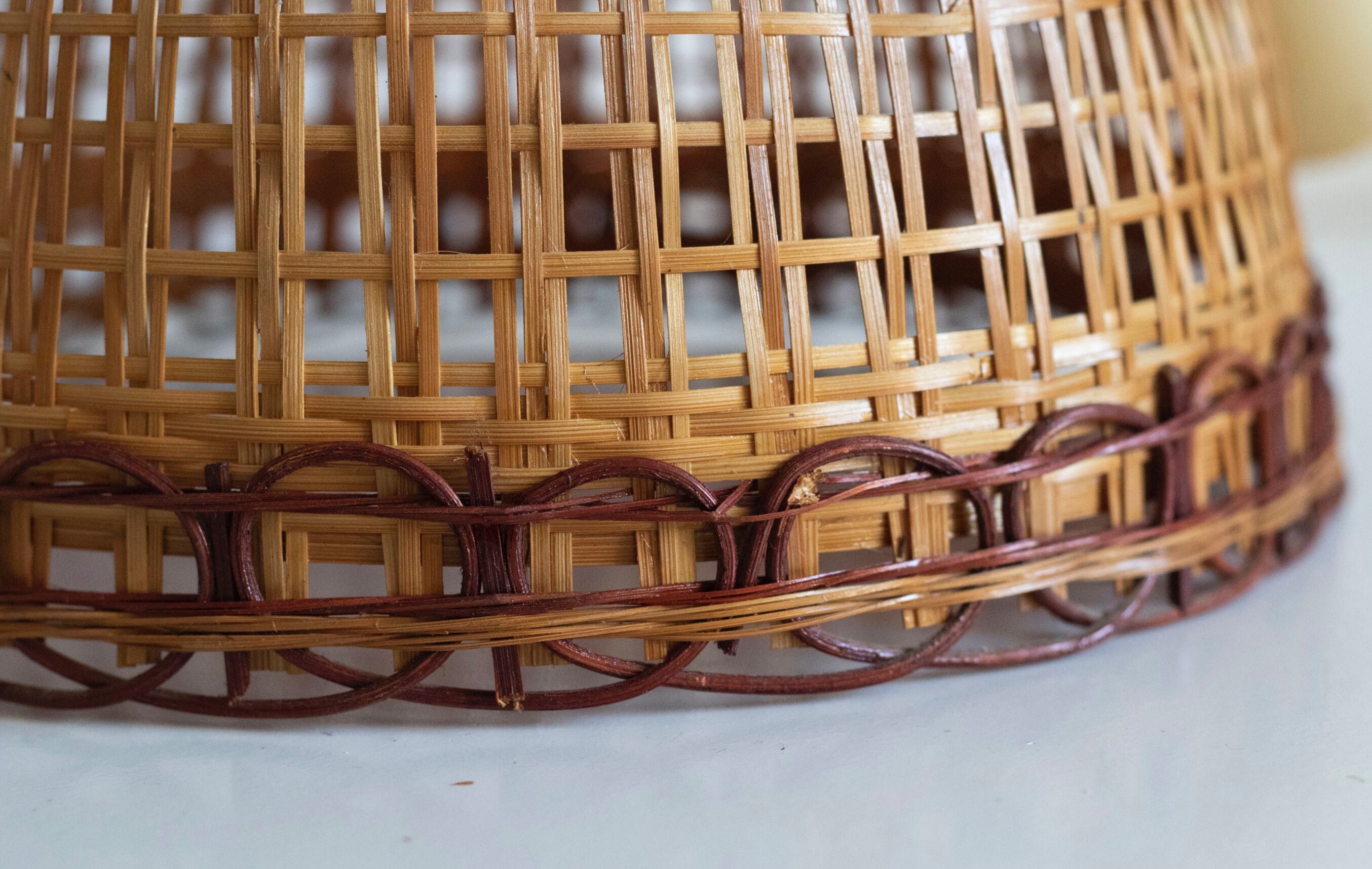 Vintage wicker pendant lamp