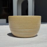 A small tall beige bowl CNP Grès Village France vintage D12
